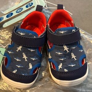 Stride Rite Navy Shark Print Sneakers